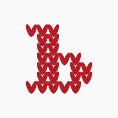 针织字母爱心字母b