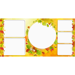 枫叶背景矩形圆形边框