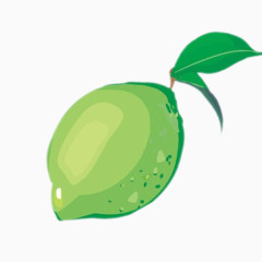 简约手绘绿色柠檬