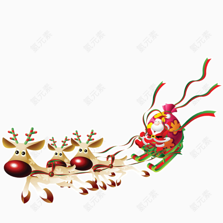 圣诞老人驯鹿装饰