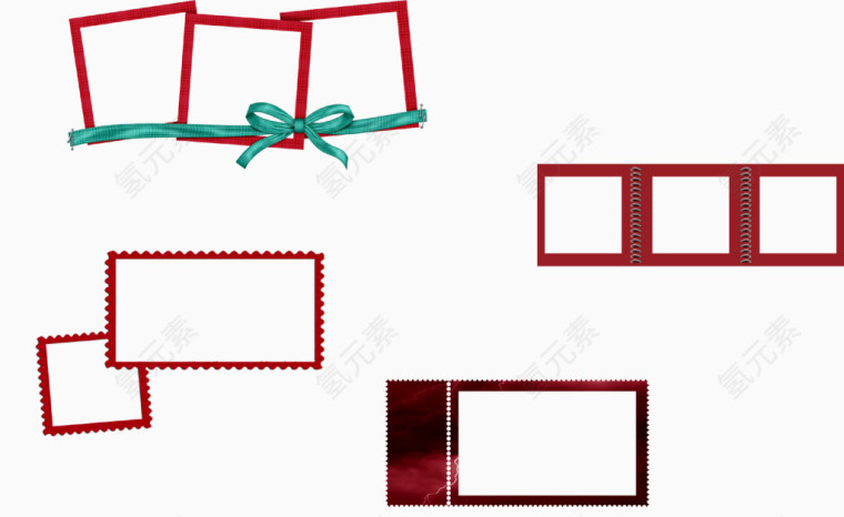 红色矩形边框元素合集