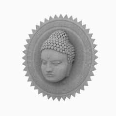 家装石雕佛头装饰