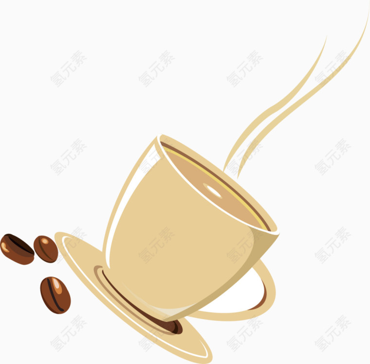 一杯咖啡卡通手绘装饰元素