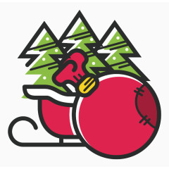 圣诞老人车Flat-Christmas-icons