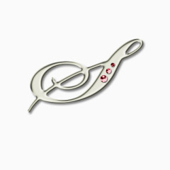 带水钻的金属字母S