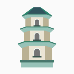 扁平化建筑塔