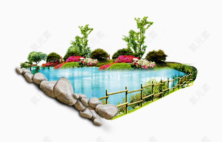花园湖水