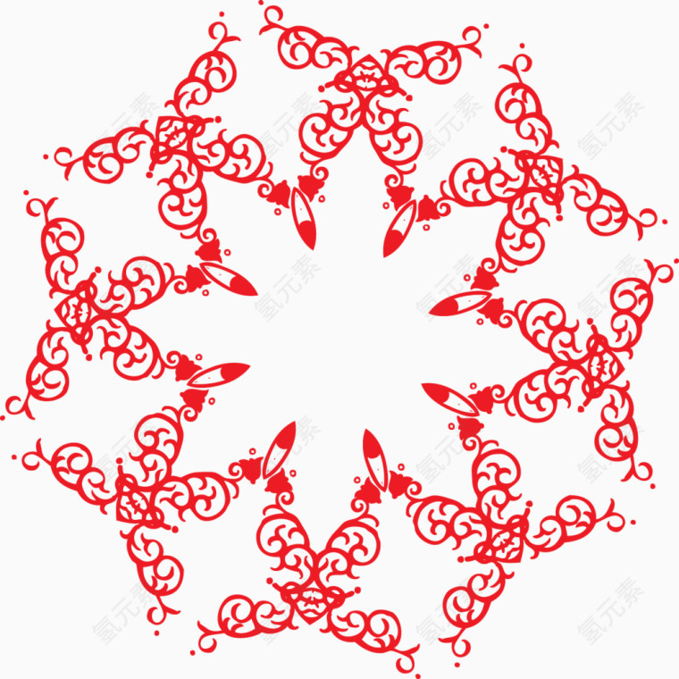 红色花纹