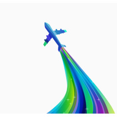 飞机和彩色轨道