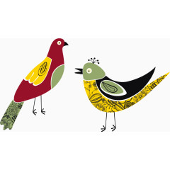 小鸟卡通手绘装饰元素