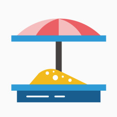 手绘休息区建筑