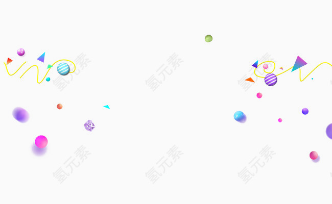 彩色几何体漂浮素材