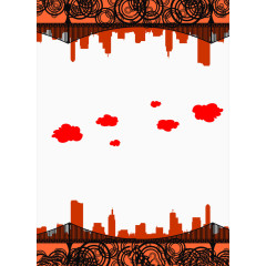 红色边框背景效果元素