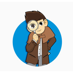 手拿放大镜侦探矢量素材