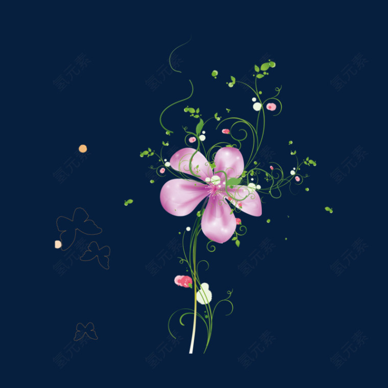 热闹气氛下的花透明图