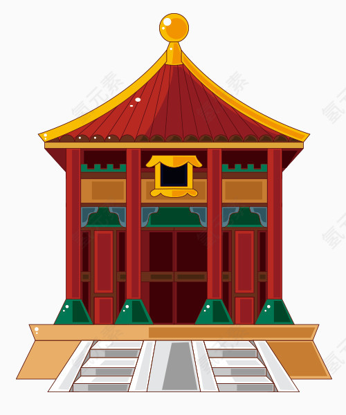 卡通鼠绘古建筑