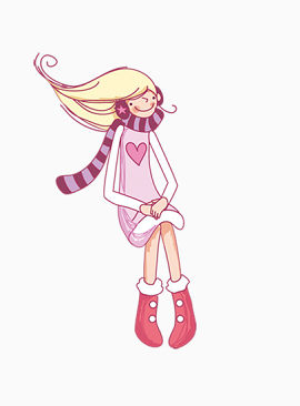 可爱卡通女孩