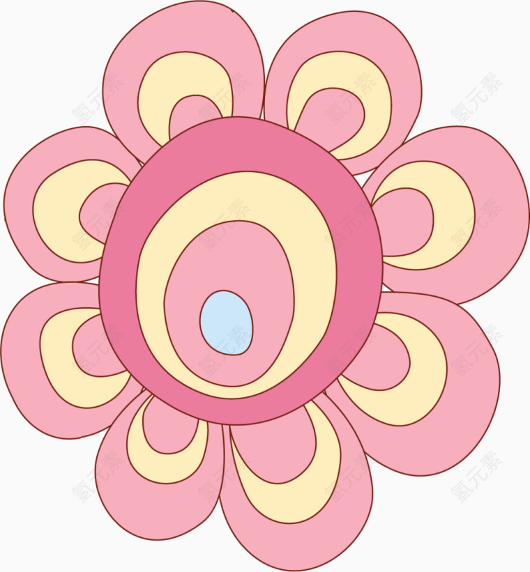 粉色花朵线条
