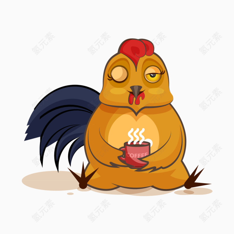 卡通公鸡可爱童真表情包