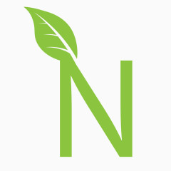 绿叶字母数字N