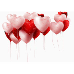 逼真文字爱心气球群