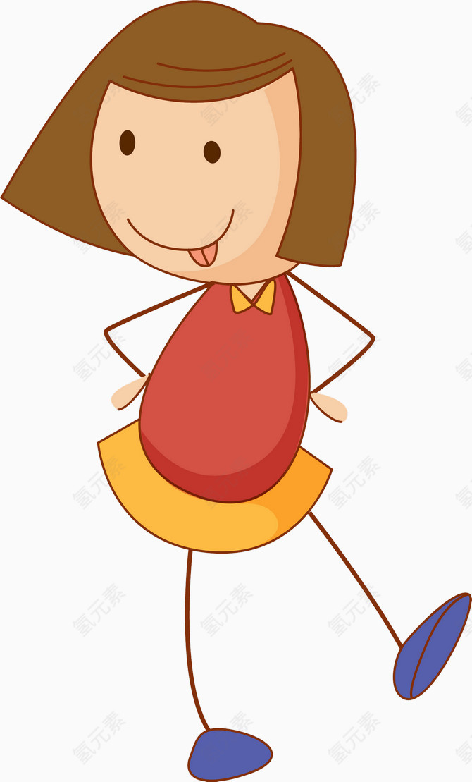 卡通手绘人物儿童女孩