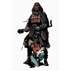 手绘战士人物插画