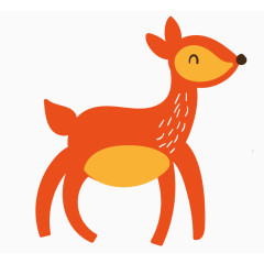 卡通手绘可爱梅花鹿 
