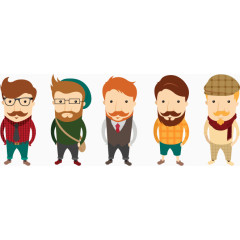 卡通男人形象矢量元素合集