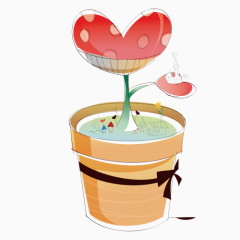 水里生长出来的爱心盆栽
