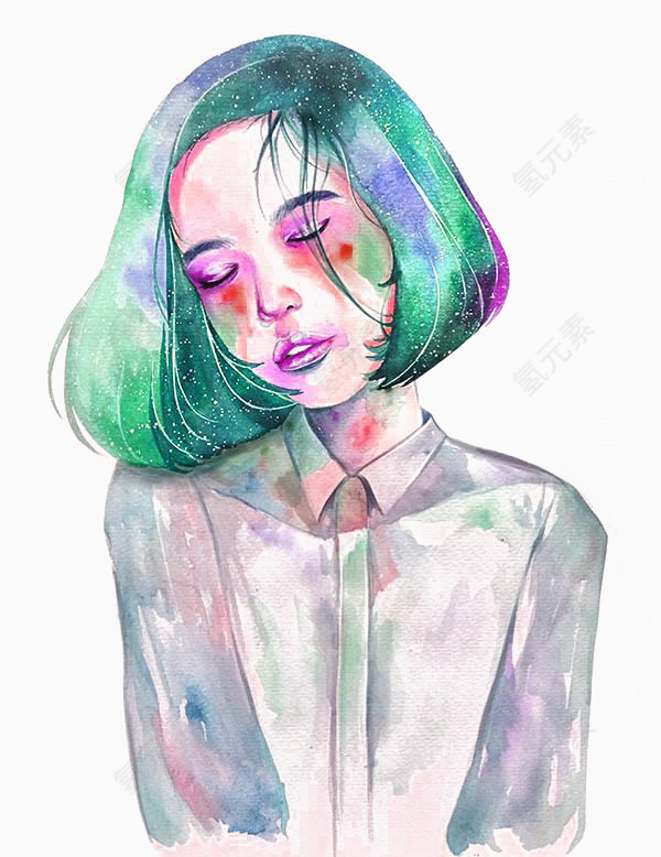 手绘水彩插画