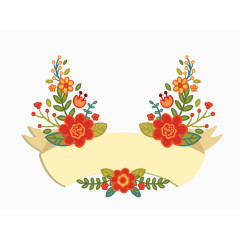 彩绘鲜花横条幅