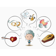 思考问题卡通男孩