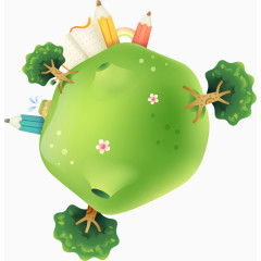 春天清新卡通手绘草地