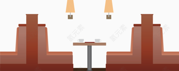 矢量手绘咖啡厅