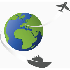 环球旅行卡通手绘图标元素