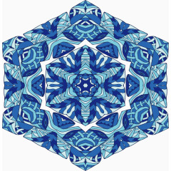 装饰几何形花纹青花瓷纹样