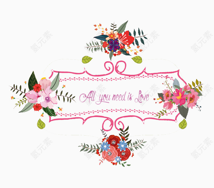 花朵花卉植物矢量边框