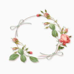 手绘复古花圈