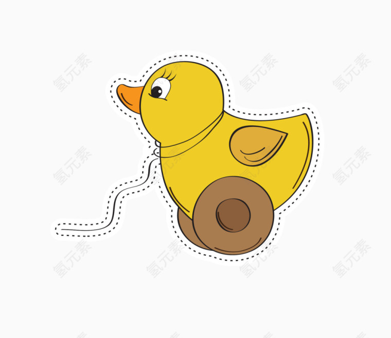 小鸭子玩具贴纸