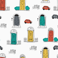 彩绘门背景矢量素材