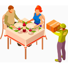 家庭素材餐厅吃饭西餐场景