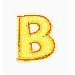 橙色手绘字母B