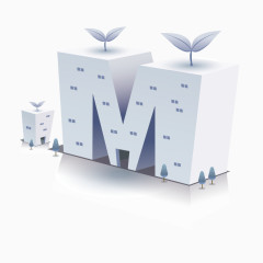 房子字母科技矢量