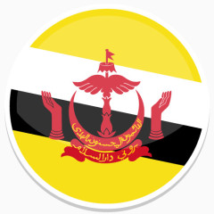 文莱平圆世界国旗图标集