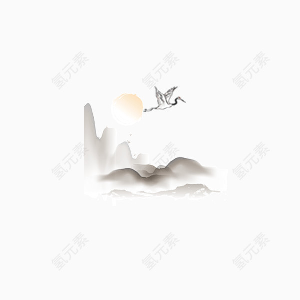手绘动漫云鹤飞天