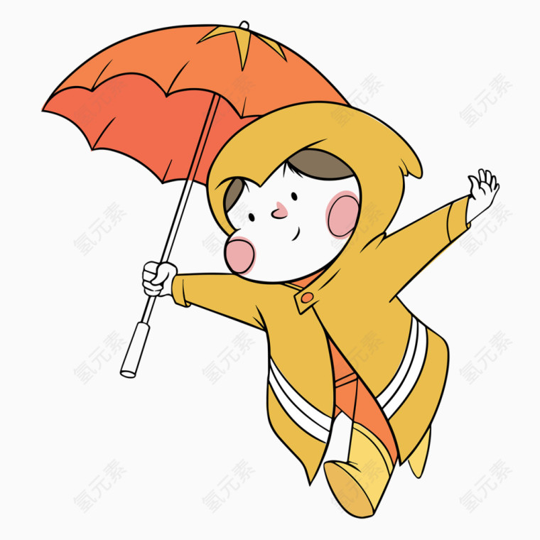 撑伞的小女孩