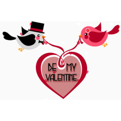 卡通可爱小鸟情侣