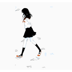 纸飞机青春少女