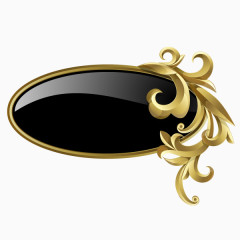 金色花纹椭圆边框